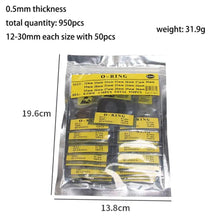 Load image into Gallery viewer, 950 Piece Set of Watch O-rings 0.5mm / 12-30mm (for