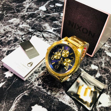 Load image into Gallery viewer, Nixon 48-20 Chrono Blue Dial Gold PVD Men’s Watch A486-1922