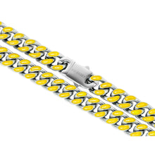 Load image into Gallery viewer, Big Daddy 13MM Enamel Yellow Steel Cuban Chain - Chain