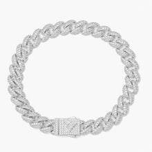 Load image into Gallery viewer, Big Daddy 9MM Diamond Curb Silver Bracelet - Bracelet