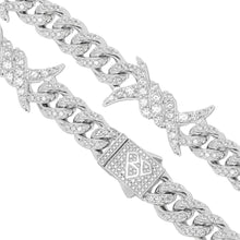 Load image into Gallery viewer, Big Daddy 10MM Spiked Horns Iced Out Silver Chain - Chain