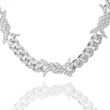 Load image into Gallery viewer, Big Daddy 10MM Spiked Horns Iced Out Silver Chain - Chain