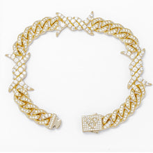 Load image into Gallery viewer, Big Daddy 10MM Spiked Horns Iced Out Gold Bracelet