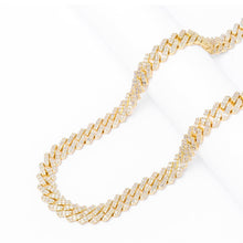 Load image into Gallery viewer, Big Daddy 12MM Gold & Baguette Diamond Prong Cuban Chain