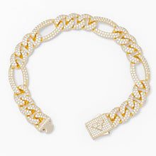 Load image into Gallery viewer, Big Daddy 12MM Hip Hop Iced Figaro Gold Bracelet - Bracelet