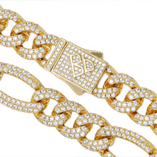 Load image into Gallery viewer, Big Daddy 12MM Iced Out Figaro Gold Chain - Chain