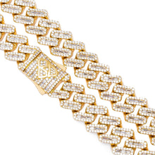 Load image into Gallery viewer, Big Daddy 12MM Baguette Iced Out Rhombus Cuban Gold Chain