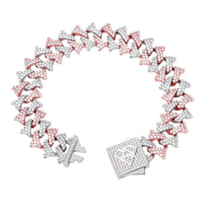 Load image into Gallery viewer, Big Daddy 18MM Solid Two-Tone Spiked Diamond Bracelet