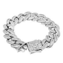 Load image into Gallery viewer, Big Daddy 20MM Baguette Iced Out Cuban Link Silver Bracelet