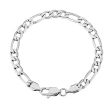 Load image into Gallery viewer, Big Daddy 6mm Steel Figaro Silver Bracelet - Bracelet