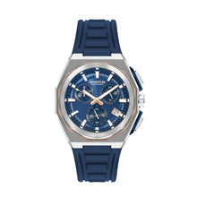 Load image into Gallery viewer, Quantum Men’s Navy Chronograph Silicone Strap Watch –