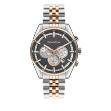 Load image into Gallery viewer, Quantum Men’s Rose Gold Dual Time Gun Dial Watch –