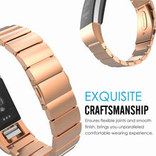Load image into Gallery viewer, Fitbit Charge 2 Strap Steel Link Bracelet (RoseGold)