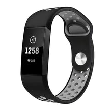 Load image into Gallery viewer, Fitbit Charge 3 Strap Sport Silicone (Black/Grey)