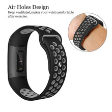 Load image into Gallery viewer, Fitbit Charge 3 Strap Sport Silicone (Black/Grey)