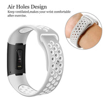 Load image into Gallery viewer, Fitbit Charge 3 Strap Sport Silicone (Silver/White)
