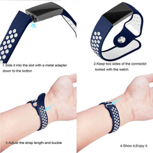 Load image into Gallery viewer, Fitbit Charge 3 Strap Sport Silicone (Navy/White)