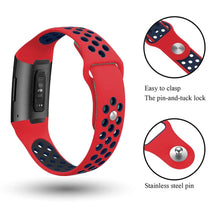 Load image into Gallery viewer, Fitbit Charge 3 Strap Sport Silicone (Red/Black)