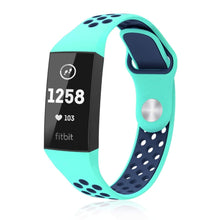 Load image into Gallery viewer, Fitbit Charge 3 Strap Sport Silicone (Mint/Navy)