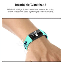 Load image into Gallery viewer, Fitbit Charge 3 Strap Sport Silicone (Mint/Navy)