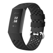 Load image into Gallery viewer, Fitbit Charge 3 Strap Sport Silicone (Black) - Black