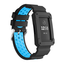 Load image into Gallery viewer, Fitbit Charge 3 Strap Rugged Case (Black/Blue) - Black/Blue