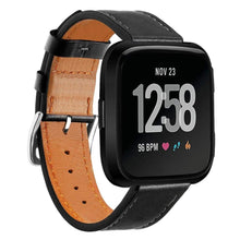 Load image into Gallery viewer, Fitbit Versa Strap PU Leather (Black) - Black / Fitbit