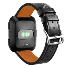 Load image into Gallery viewer, Fitbit Versa Strap PU Leather (Black) - Black / Fitbit