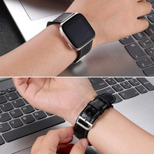 Load image into Gallery viewer, Fitbit Versa Strap PU Leather (Black) - Black / Fitbit
