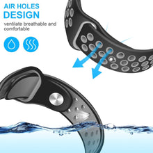 Load image into Gallery viewer, Fitbit Versa Strap Sport Silicone (Black/Grey) - Black/Grey