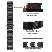 Load image into Gallery viewer, Fitbit Versa Strap Steel Hocolike (Black) - Black / Fitbit