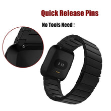 Load image into Gallery viewer, Fitbit Versa Strap Steel Link Bracelet (Black) - Black