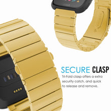 Load image into Gallery viewer, Fitbit Versa Strap Steel Link Bracelet (Gold) - Gold