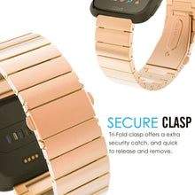 Load image into Gallery viewer, Fitbit Versa Strap Steel Link Bracelet (RoseGold)