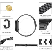 Load image into Gallery viewer, Fitbit Versa 3 Strap Steel Hocolike (Black) - Black