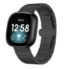 Load image into Gallery viewer, Fitbit Versa 3 Strap Steel Link Bracelet (Black) - Black