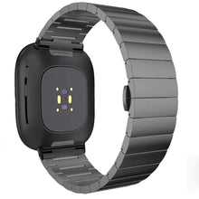 Load image into Gallery viewer, Fitbit Versa 3 Strap Steel Link Bracelet (Black) - Black