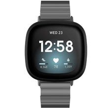 Load image into Gallery viewer, Fitbit Versa 3 Strap Steel Link Bracelet (Black) - Black