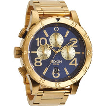 Load image into Gallery viewer, Nixon 48-20 Chrono Blue Dial Gold PVD Men’s Watch A486-1922