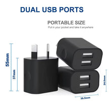Load image into Gallery viewer, Dual USB Power Adapter Wall Plug (NZ / AUS)