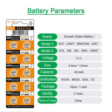 Load image into Gallery viewer, Koonenda 399 / 395 / SR927/W/SW Watch Batteries (10 Pack)