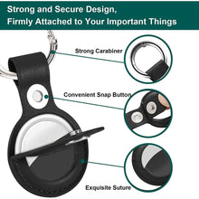 Load image into Gallery viewer, AirTag PU Leather Case Keyring - Black - Unbranded
