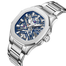 Load image into Gallery viewer, Lee Cooper dark blue square dial paired silver metal strap
