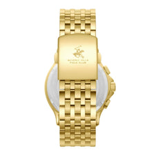 Load image into Gallery viewer, Beverly Hills Polo Club Dual Time Green Dial Gold Watch
