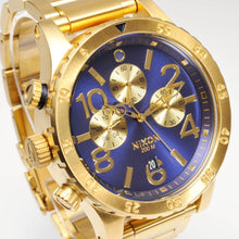 Load image into Gallery viewer, Nixon 48-20 Chrono Blue Dial Gold PVD Men’s Watch A486-1922
