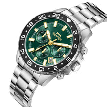 Load image into Gallery viewer, Slazenger Multifunction Green Dial Silver Watch
