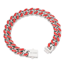 Load image into Gallery viewer, Big Daddy 13MM Enamel Red Steel Cuban Bracelet - Bracelet
