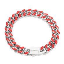 Load image into Gallery viewer, Big Daddy 13MM Enamel Red Steel Cuban Bracelet - Bracelet
