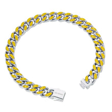 Load image into Gallery viewer, Big Daddy 9MM Enamel Yellow Steel Cuban Bracelet - Bracelet
