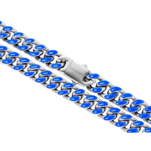 Load image into Gallery viewer, Big Daddy 13MM Enamel Blue Steel Cuban Chain - Chain
